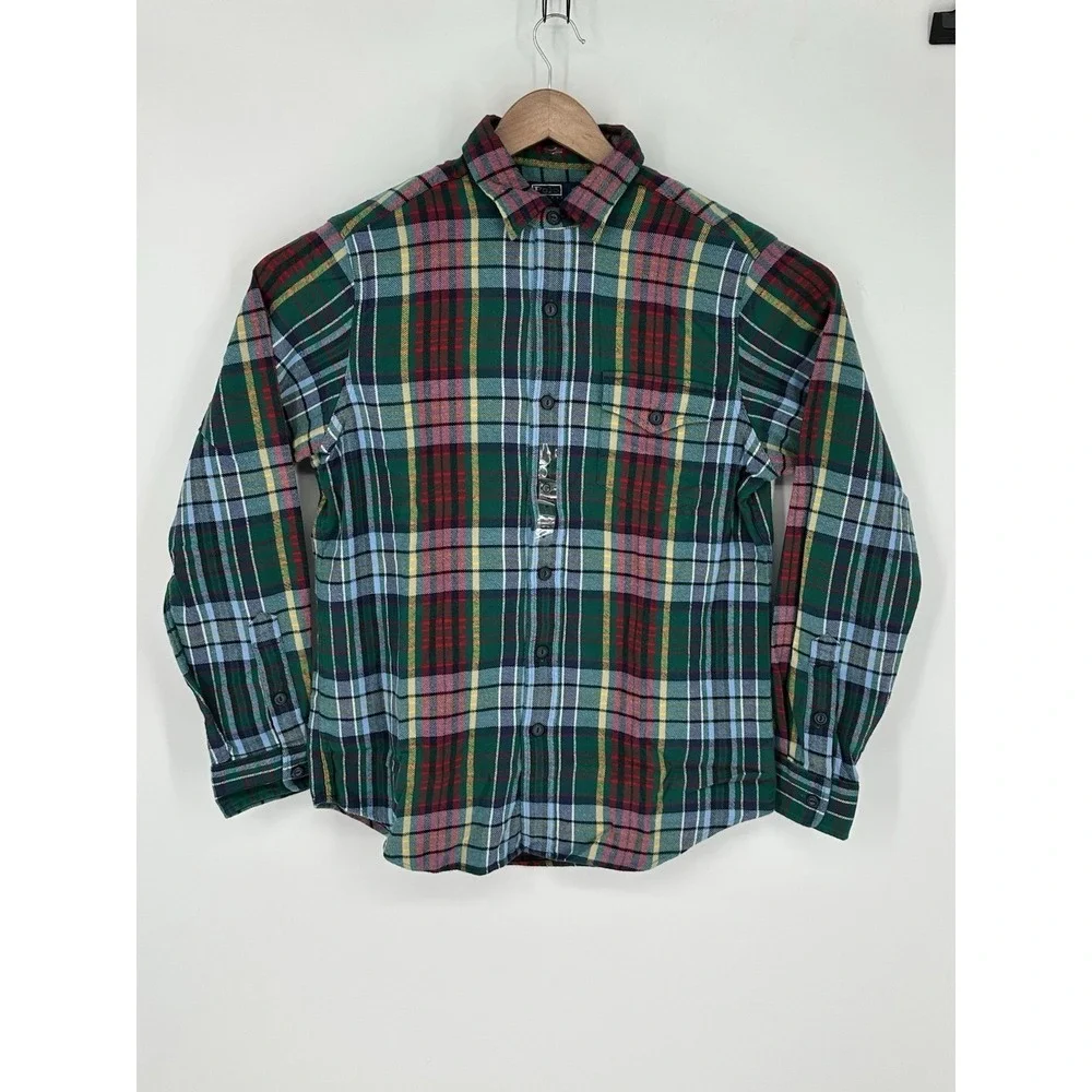 Polo Ralph Lauren Men's SM Classic Fit Green/Red/Yellow Plaid Flannel Shirt W1